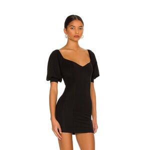 More to Come Black Puff Sleeve Dress